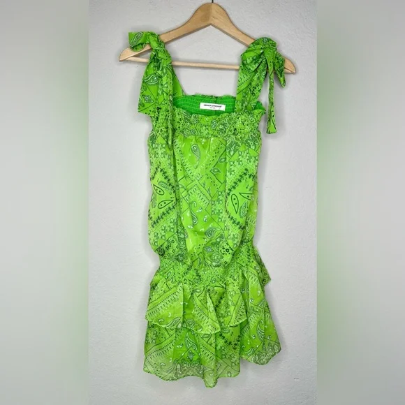 Amanda Uprichard Cotter Green Bandana Paisley Dress - Picture 8 of 17